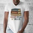 Read Blue Liberty Books July 4th Independence Men's V-Neck T-Shirt