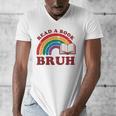Read A Book Bruh Rainbow Vintage Reading Library Student Men's V-Neck T-Shirt