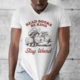 Read Books Be Kind Stay Weird Bookish Cowboy Reading Raccoon Men's V-Neck T-Shirt