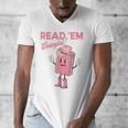 Read 'Em Western Cowgirl Retro Groovy Reading Books Men's V-Neck T-Shirt