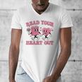 Read You Heart Out Reading Teacher Valentines Day Book Lover Men's V-Neck T-Shirt