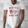 Read Your Heart Out Teacher Valentine Book Men's V-Neck T-Shirt Read Your Heart Out Teacher Valentine Book Men's V-Neck T-Shirt