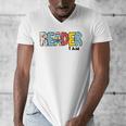 Reader I Am Bookworm Librarian I Heart Read Book Lover Men's V-Neck T-Shirt