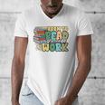 Reading Born To Read Forced To Work Bookish Book Lover Men's V-Neck T-Shirt