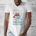 Reading Is Snow Much Fun Book Lover Winter Snowman Humor Men's V-Neck T-Shirt