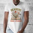 Reading Squad Book Lover Bookish Floral Readers Make Leaders Men's V-Neck T-Shirt