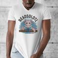 Readsolotl Book Lover Reading Axolotl Kids Reader Men's V-Neck T-Shirt Readsolotl Book Lover Reading Axolotl Kids Reader Men's V-Neck T-Shirt