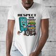 Respect Elders Cellphone Pushing Books In a Wheelchair Men's V-Neck T-Shirt