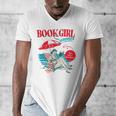 Retro Book Girl Summer For Women Beach Reading Men's V-Neck T-Shirt