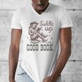Retro Cowgirl ReadingTee Saddle Up With A Good Book Western Men's V-Neck T-Shirt Retro Cowgirl ReadingTee Saddle Up With A Good Book Western Men's V-Neck T-Shirt