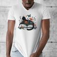 Retro Cute Cat Floral Book Librarian Vintage Floral Cat Book Men's V-Neck T-Shirt Retro Cute Cat Floral Book Librarian Vintage Floral Cat Book Men's V-Neck T-Shirt