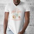 I Run ON HOT Tea & Books Reader Reading Meme Men's V-Neck T-Shirt I Run ON HOT Tea & Books Reader Reading Meme Men's V-Neck T-Shirt