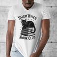 Salem Witch Book Club Bookish Halloween Cat Women Men's V-Neck T-Shirt