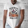 Salem WItch Book Club Halloween Raccoon Witch Reading Book Men's V-Neck T-Shirt Salem WItch Book Club Halloween Raccoon Witch Reading Book Men's V-Neck T-Shirt