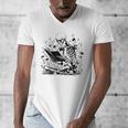 Skeleton Skull Halloween Book Reading Books Lover Teacher Men's V-Neck T-Shirt