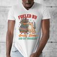 Smut Reader Cat Lover Fueled By Smutty Books & Cat Snuggles For Men Women Men's V-Neck T-Shirt
