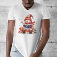 Snowman Reading Books Lovers Christmas Librarian Bookworm Men's V-Neck T-Shirt Snowman Reading Books Lovers Christmas Librarian Bookworm Men's V-Neck T-Shirt