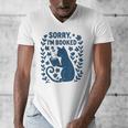 Sorry I'm Booked Cat Reading Book Boho Flowers Vintage Men's V-Neck T-Shirt
