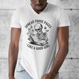 Spread Those Pages Like A Good Girl Skeleton Floral Book Men's V-Neck T-Shirt