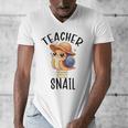 Teacher Snail With Glasses On Books Cute Pre-K Kindergarten Men's V-Neck T-Shirt