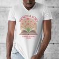 Unearth a Story 2026 Summer Reading Program Flowers Book Premium Tri-Blend Men's V-Neck T-Shirt