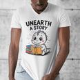 Unearth a Story Cute Dinosaur Summer Reading 2026 Dino Book Men's V-Neck T-Shirt Unearth a Story Cute Dinosaur Summer Reading 2026 Dino Book Men's V-Neck T-Shirt