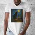 Van Gogh Starry Night Art Cat And Book Lovers Premium Tri-Blend Men's V-Neck T-Shirt Van Gogh Starry Night Art Cat And Book Lovers Premium Tri-Blend Men's V-Neck T-Shirt