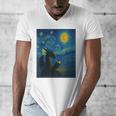Van Gogh Starry Night Fantasy Reader Dragon Reading Book Men's V-Neck T-Shirt Van Gogh Starry Night Fantasy Reader Dragon Reading Book Men's V-Neck T-Shirt