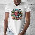 Vintage Cozy Winter Hot Cocoa Books Gingerbread Book Lovers Men's V-Neck T-Shirt Vintage Cozy Winter Hot Cocoa Books Gingerbread Book Lovers Men's V-Neck T-Shirt