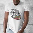 Vintage I Just Want To Read Books And Pet Cats Cat Raglan Baseball Tee Men's V-Neck T-Shirt Vintage I Just Want To Read Books And Pet Cats Cat Raglan Baseball Tee Men's V-Neck T-Shirt