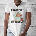 Vintage I Read Past My Bedtime Cute Sleeping Bear Book Lover Men's V-Neck T-Shirt Vintage I Read Past My Bedtime Cute Sleeping Bear Book Lover Men's V-Neck T-Shirt