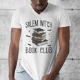 Vintage Salem Book Club Cat Bookish Spooky Halloween Men's V-Neck T-Shirt Vintage Salem Book Club Cat Bookish Spooky Halloween Men's V-Neck T-Shirt