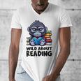 Wild About Reading Book Lover Gorilla Men's V-Neck T-Shirt
