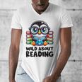 Wild About Reading Book Lover Penguin Men's V-Neck T-Shirt Wild About Reading Book Lover Penguin Men's V-Neck T-Shirt