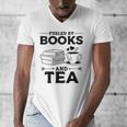 Women's Fueled By Books And Tea Book Lover Bookworm Reading Books Men's V-Neck T-Shirt