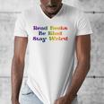 Women's Read Books Be Kind Stay Weird Book Lover Rainbow Men's V-Neck T-Shirt