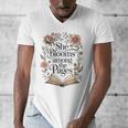 Women's She Blooms Among The Pages Women Mom Wife Floral Book Lover Men's V-Neck T-Shirt Women's She Blooms Among The Pages Women Mom Wife Floral Book Lover Men's V-Neck T-Shirt