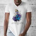 Women's Vintage Book Quote It’s No Use Going Back To Yesterday Men's V-Neck T-Shirt