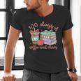 100 Days Of Coffee And Chaos Coquette Bow Book Apple Men's V-Neck T-Shirt 100 Days Of Coffee And Chaos Coquette Bow Book Apple Men's V-Neck T-Shirt