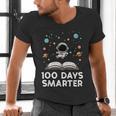 100 Days Smarter Astronaut Book 100th Day Girls Kids Women Men's V-Neck T-Shirt 100 Days Smarter Astronaut Book 100th Day Girls Kids Women Men's V-Neck T-Shirt