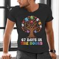 67 Days In The Books Reading Teacher 67th Day Of School Kids Men's V-Neck T-Shirt 67 Days In The Books Reading Teacher 67th Day Of School Kids Men's V-Neck T-Shirt
