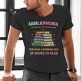 Abibliophobia Book Lovers Graphic Men's V-Neck T-Shirt Abibliophobia Book Lovers Graphic Men's V-Neck T-Shirt