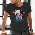 Adorable Book Lover Cow With Reading Glasses Cute Men's V-Neck T-Shirt