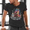 Adorable Book Lover Dragon Read Books Be Kind Stay Weird Men's V-Neck T-Shirt