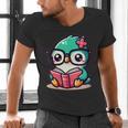 Adorable Book Lover Humming Bird With Reading Glasses Cute Men's V-Neck T-Shirt Adorable Book Lover Humming Bird With Reading Glasses Cute Men's V-Neck T-Shirt