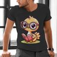 Adorable Book Lover Ostrich With Reading Glasses Cute Men's V-Neck T-Shirt Adorable Book Lover Ostrich With Reading Glasses Cute Men's V-Neck T-Shirt