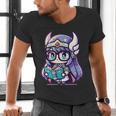Adorable Book Lover Valkyrie With Reading Glasses Cute Men's V-Neck T-Shirt