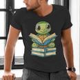 Adorable Turtle Reading Books Men's V-Neck T-Shirt