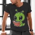Alien Reading Book Believe In Yourself Kids Women Men Men's V-Neck T-Shirt Alien Reading Book Believe In Yourself Kids Women Men Men's V-Neck T-Shirt