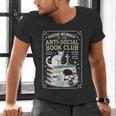 Anti-Social Book-Club Cat Graphic Men's V-Neck T-Shirt
